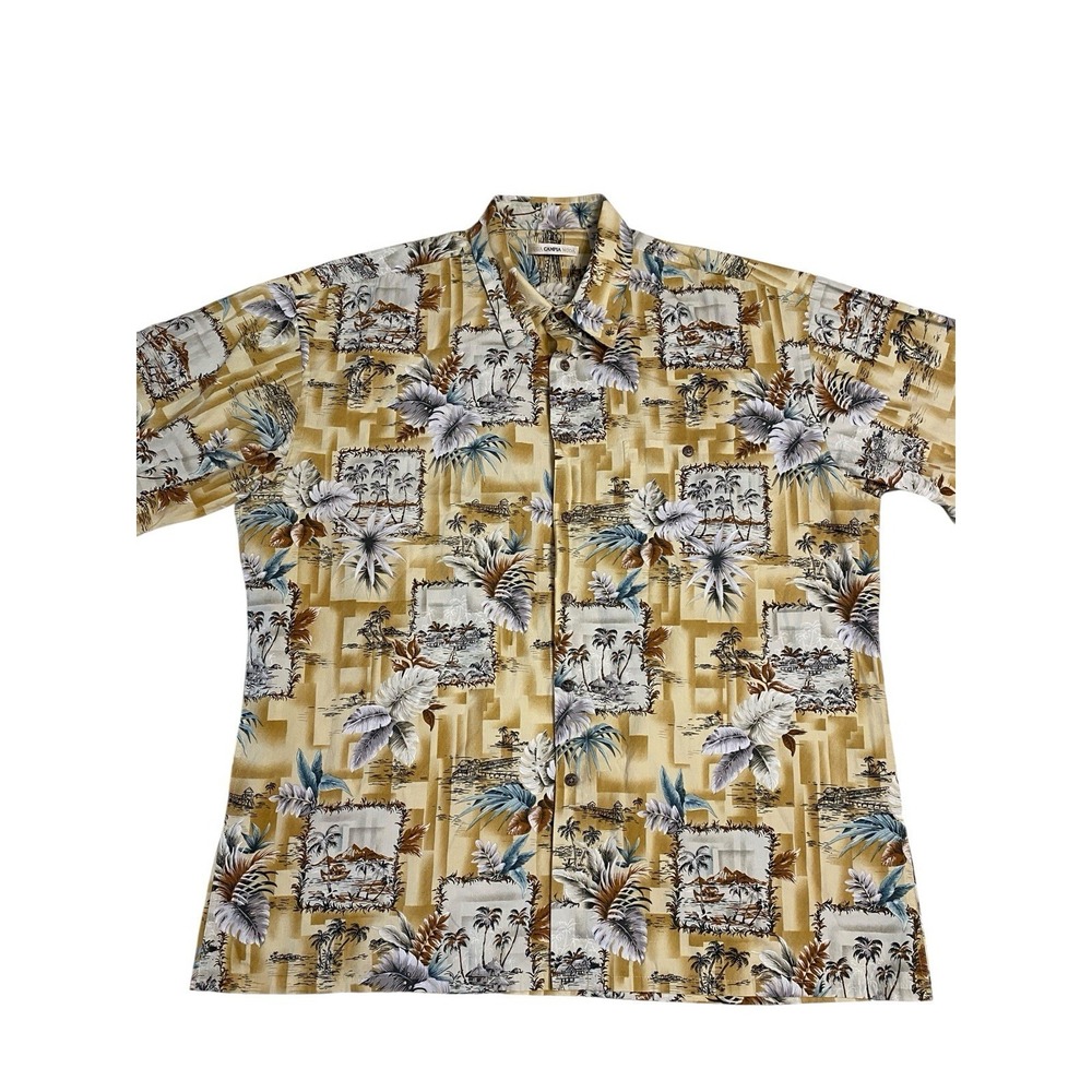 Vintage Hawaiian Shirt Mens XL Moda Campia Moda Tropical Island Aloha Button Up